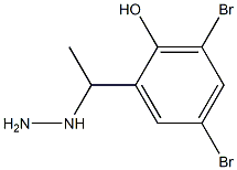 1-(1-(3,5-dibromo-2-hydroxyphenyl)ethyl)hydrazine Struktur