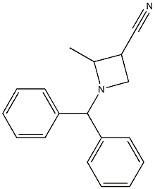 1-benzhydryl-2-methylazetidine-3-carbonitrile Struktur