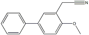 2-(2-methoxy(5-phenyl)phenyl)acetonitrile Struktur