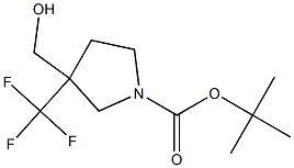 3-Hydroxymethyl-3-trifluoromethyl-pyrrolidine-1-carboxylic acid tert-butyl ester Struktur