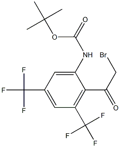 tert-butyl 2-(2-bromoacetyl)-3,5-bis(trifluoromethyl)phenylcarbamate Struktur