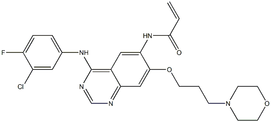 N-[4-[(3-chloro-4-fluoro-phenyl)amino]-7-(3-morpholin-4-ylpropoxy)quinazolin-6-yl]prop-2-enamide Struktur