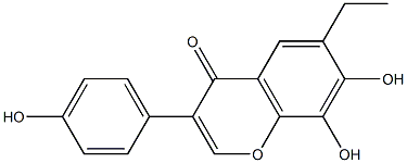 6-ethyl-7,8-dihydroxy-3-(4-hydroxyphenyl)-4H-chromen-4-one Struktur