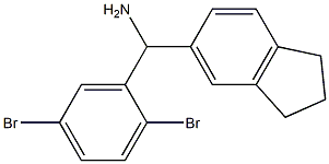 (2,5-dibromophenyl)(2,3-dihydro-1H-inden-5-yl)methanamine Struktur