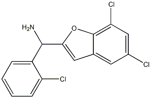 (2-chlorophenyl)(5,7-dichloro-1-benzofuran-2-yl)methanamine Struktur