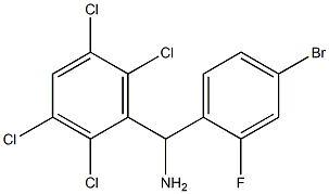 (4-bromo-2-fluorophenyl)(2,3,5,6-tetrachlorophenyl)methanamine Struktur