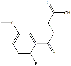 [(2-bromo-5-methoxybenzoyl)(methyl)amino]acetic acid Struktur