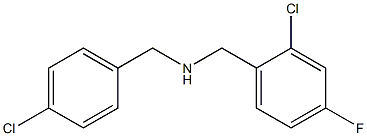 [(2-chloro-4-fluorophenyl)methyl][(4-chlorophenyl)methyl]amine Struktur