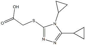 [(4,5-dicyclopropyl-4H-1,2,4-triazol-3-yl)thio]acetic acid Struktur