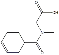 [(cyclohex-3-en-1-ylcarbonyl)(methyl)amino]acetic acid Struktur