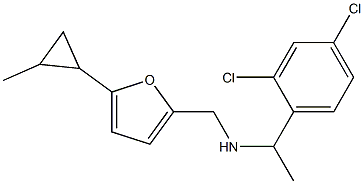 [1-(2,4-dichlorophenyl)ethyl]({[5-(2-methylcyclopropyl)furan-2-yl]methyl})amine Struktur