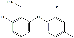 [2-(2-bromo-4-methylphenoxy)-6-chlorophenyl]methanamine Struktur