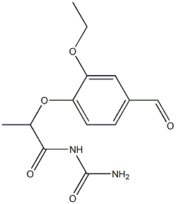 [2-(2-ethoxy-4-formylphenoxy)propanoyl]urea Struktur