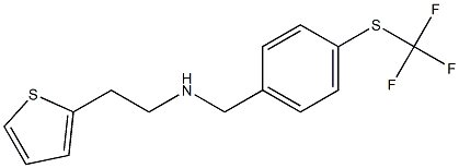 [2-(thiophen-2-yl)ethyl]({4-[(trifluoromethyl)sulfanyl]phenyl}methyl)amine Struktur