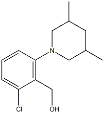 [2-chloro-6-(3,5-dimethylpiperidin-1-yl)phenyl]methanol Struktur