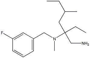 [3-(aminomethyl)-5-methylheptan-3-yl][(3-fluorophenyl)methyl]methylamine Struktur