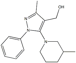 [3-methyl-5-(3-methylpiperidin-1-yl)-1-phenyl-1H-pyrazol-4-yl]methanol Struktur