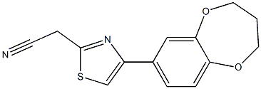 [4-(3,4-dihydro-2H-1,5-benzodioxepin-7-yl)-1,3-thiazol-2-yl]acetonitrile Struktur