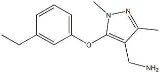 [5-(3-ethylphenoxy)-1,3-dimethyl-1H-pyrazol-4-yl]methanamine Struktur