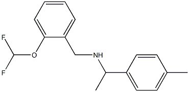 {[2-(difluoromethoxy)phenyl]methyl}[1-(4-methylphenyl)ethyl]amine Struktur