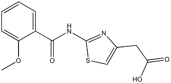 {2-[(2-methoxybenzoyl)amino]-1,3-thiazol-4-yl}acetic acid Struktur