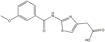 {2-[(3-methoxybenzoyl)amino]-1,3-thiazol-4-yl}acetic acid Struktur