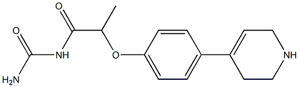 {2-[4-(1,2,3,6-tetrahydropyridin-4-yl)phenoxy]propanoyl}urea Struktur