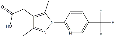 {3,5-dimethyl-1-[5-(trifluoromethyl)pyridin-2-yl]-1H-pyrazol-4-yl}acetic acid Struktur