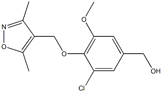 {3-chloro-4-[(3,5-dimethyl-1,2-oxazol-4-yl)methoxy]-5-methoxyphenyl}methanol Struktur