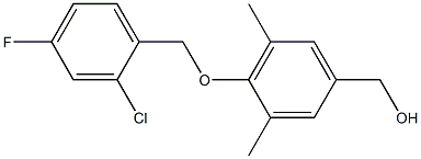 {4-[(2-chloro-4-fluorophenyl)methoxy]-3,5-dimethylphenyl}methanol Struktur