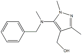 {5-[benzyl(methyl)amino]-1,3-dimethyl-1H-pyrazol-4-yl}methanol Struktur