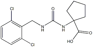 1-({[(2,6-dichlorophenyl)methyl]carbamoyl}amino)cyclopentane-1-carboxylic acid Struktur