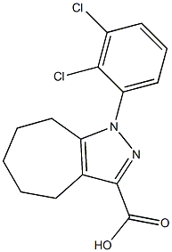 1-(2,3-dichlorophenyl)-1,4,5,6,7,8-hexahydrocyclohepta[c]pyrazole-3-carboxylic acid Struktur