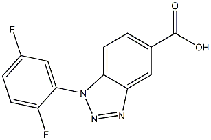 1-(2,5-difluorophenyl)-1H-1,2,3-benzotriazole-5-carboxylic acid Struktur