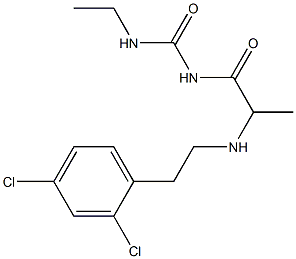 1-(2-{[2-(2,4-dichlorophenyl)ethyl]amino}propanoyl)-3-ethylurea Struktur