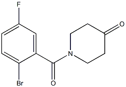 1-(2-bromo-5-fluorobenzoyl)piperidin-4-one Struktur