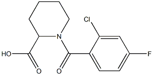 1-(2-chloro-4-fluorobenzoyl)piperidine-2-carboxylic acid Struktur