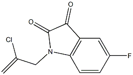 1-(2-chloroprop-2-en-1-yl)-5-fluoro-2,3-dihydro-1H-indole-2,3-dione Struktur