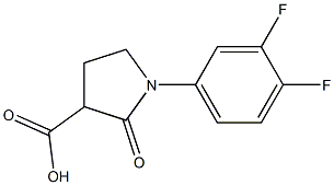 1-(3,4-difluorophenyl)-2-oxopyrrolidine-3-carboxylic acid Struktur