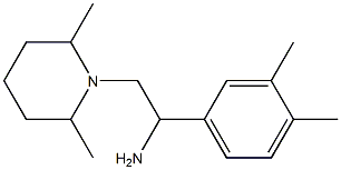 1-(3,4-dimethylphenyl)-2-(2,6-dimethylpiperidin-1-yl)ethan-1-amine Struktur