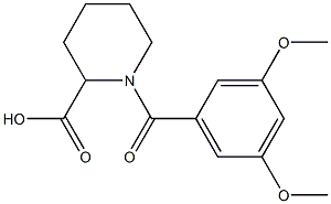 1-(3,5-dimethoxybenzoyl)piperidine-2-carboxylic acid Struktur