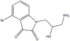 1-(3-amino-2-hydroxypropyl)-4-bromo-2,3-dihydro-1H-indole-2,3-dione Struktur