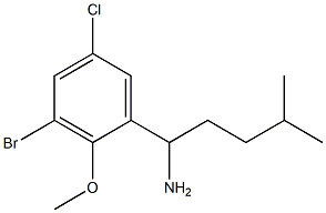 1-(3-bromo-5-chloro-2-methoxyphenyl)-4-methylpentan-1-amine Struktur