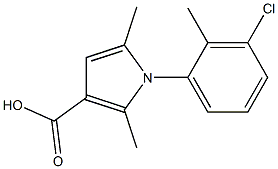 1-(3-chloro-2-methylphenyl)-2,5-dimethyl-1H-pyrrole-3-carboxylic acid Struktur