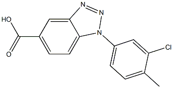 1-(3-chloro-4-methylphenyl)-1H-1,2,3-benzotriazole-5-carboxylic acid Struktur