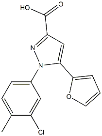 1-(3-chloro-4-methylphenyl)-5-(furan-2-yl)-1H-pyrazole-3-carboxylic acid Struktur