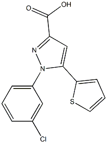 1-(3-chlorophenyl)-5-(thiophen-2-yl)-1H-pyrazole-3-carboxylic acid Struktur