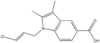 1-(3-chloroprop-2-en-1-yl)-2,3-dimethyl-1H-indole-5-carboxylic acid Struktur