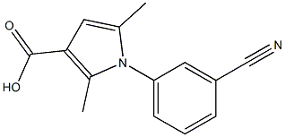 1-(3-cyanophenyl)-2,5-dimethyl-1H-pyrrole-3-carboxylic acid Struktur