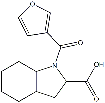 1-(3-furoyl)octahydro-1H-indole-2-carboxylic acid Struktur